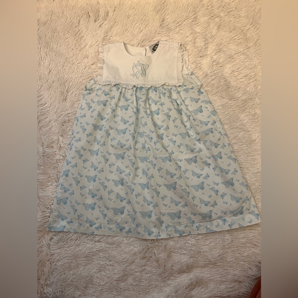 Cecil and Lou Blue Butterfly 🦋 Sleeveless Embroidered Dress Sz 5